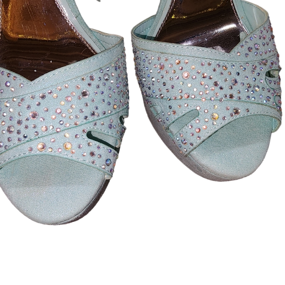 Giani Bini Platinum Collection light blue, sparkly, stilettos - Picture 6 of 7